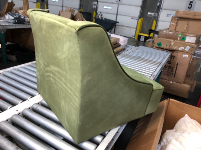 Photo 1 of ***INCOMPLETE - DAMAGED - RIPPED - SEE PICTURES***
HomePop Velvet Swoop Arm Living-Room-Chairs, Dark Green