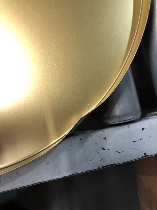 Photo 1 of ***DAMAGED - DENTED - SEE PICTURES***
danpinera Round Side Table with Fabric Storage Basket, Metal Side Small Bedside Table Nightstand with Removable Tray Top for Living Room, Bedroom, Nursery, Laundry, Gold