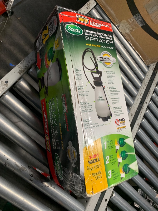 Photo 1 of **Parts only** Scotts 2 Gallon Lithium-Ion Battery Powered Sprayer with Pump Zero Technology, Rechargeable Lawn & Garden Tank Sprayer, Model 190567