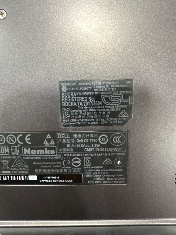 Photo 1 of ****************NON-FUNCTIONAL, FINAL SALE************
DELL G7 LAPTOP