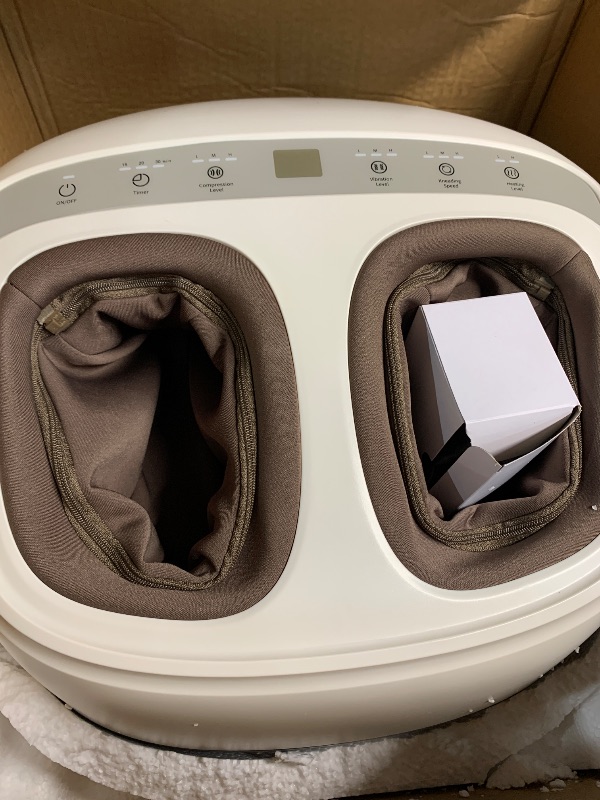 Photo 1 of (used) Foot Massager with 2 Level Heat, 3 Level Air Compression & Vibration, Deep Kneading Shiatsu, Remote Control &Timer for Pain Relief