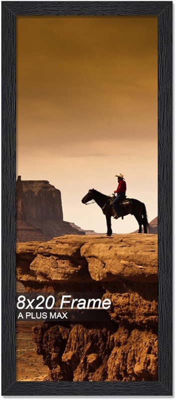 Photo 1 of
A PLUS MAX 8x20 Picture Frame, Black Engineered Wood Frame for 8 x 20 Inch Picture Poster Photo, Light Weight 8 by 20 Frame with Wood-grain for Wall - 1 Pack/Black/8"x20"