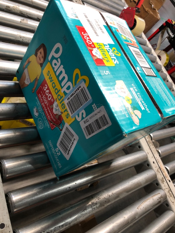 Photo 1 of Pampers Diapers - Swaddlers 360 - Size 5, 52 Count, for up to 100% Leakproof Premium Skin Protection (Packaging May Vary)