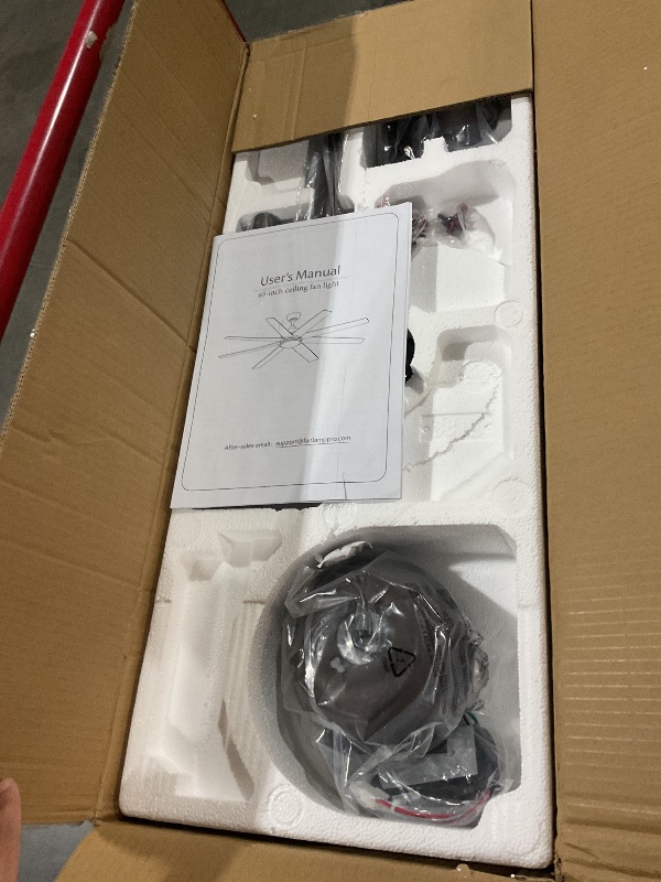 Photo 1 of ***(PARTS ONLY/ MAJOR DAMAGE/ NON FUNCTIONAL)***
Fanbulous 65 Inch Ceiling Fans with Lights and Remote, Walnut Indoor/Outdoor Ceiling Fan with Quiet Reversible DC Motor, 6 Speeds, 3CCT, 8 Blades Large Ceiling Fan for Living Room Bedroom Patio