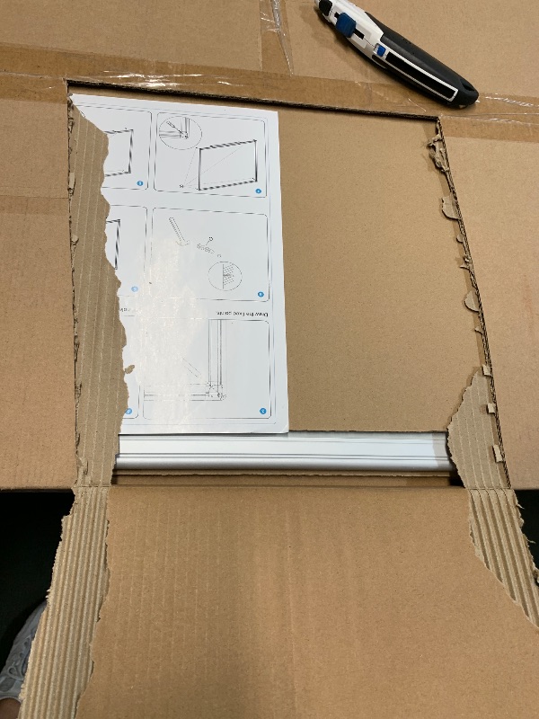 Photo 1 of ***DAMAGED - WARPED - SEE PICTURES***
DUMOS Magnetic Whiteboard Kit for Wall 36" x 24", Dry Erase Board with 1 Dry Eraser & 2 Multicolor Markers & 4 Magnetic Pins, Sliver Reinforced Aluminum Frame for Home, School, Office