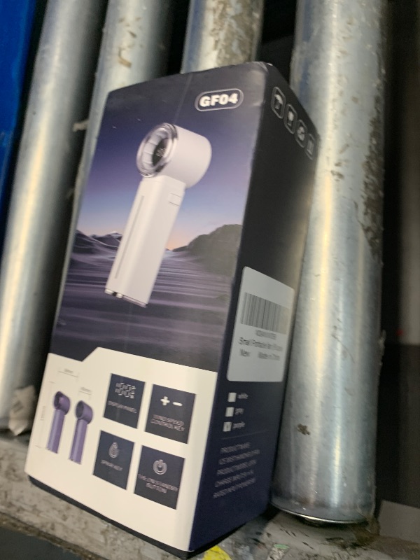 Photo 1 of (MISSING CHARGER) Portable Misting Fan - Mini Handheld Fan - 5000mAh Rechargeable Personal Mister Fans with Digital Display, 1-199 Speeds Adjustable, Birthday Gifts for Women Men Travel/Outdoor/Home/Office (Purple)