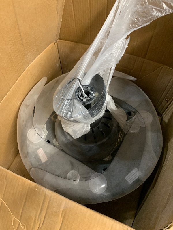 Photo 1 of *************FOR PARTS ONLY, DAMAGED, MISSING REMOTE*************
Baotree Chandelier Ceiling Fan with Lights and Remote,42 Inch Modern Flush Mount for Bedroom Indoor, Dimmable LED,Bluetooth connection,Energy Efficient Quiet Retractable Blades (Black)