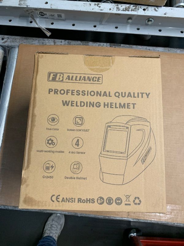 Photo 1 of *SMALL* FB ALLIANCE 2 Pcs Large Viewing Screen 3.94”×3.82” Welding Helmet Auto Darkening, True Color Welding Hood with 4 Arc Sensor Solar Powered, Wide Shade 4-5/5-9/9-13 for TIG MIG ARC Grind Welding Mask