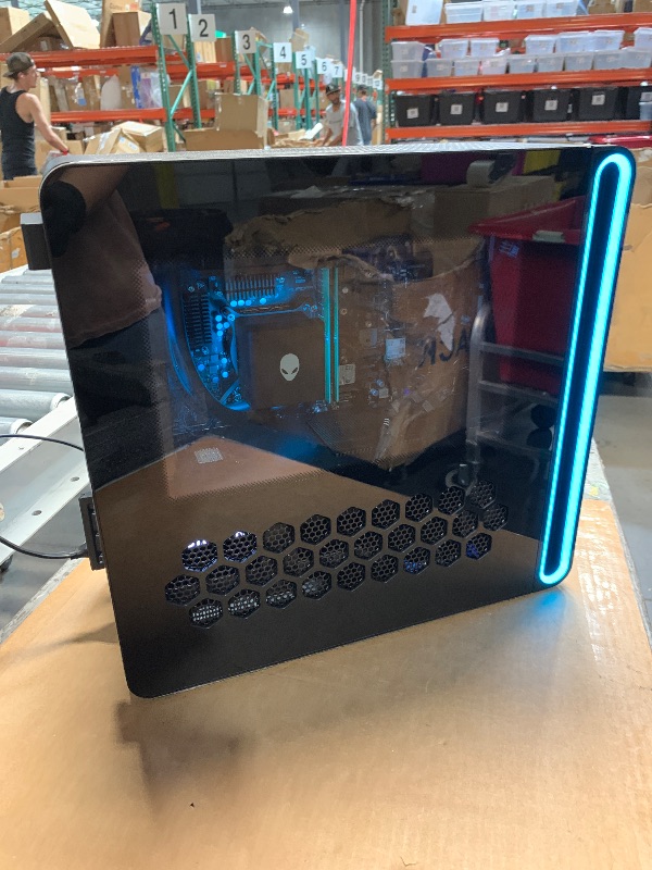 Photo 1 of (FOR PARTS) Alienware Aurora Gaming Desktop ACT1250 - Intel Core Ultra 9 285 Processor, Liquid Cooled, NVIDIA GeForce RTX 5080, 32GB DDR5 RAM, 1TB SSD, 1000W Platinum Rated PSU, Win 11 Home - Clear Panel