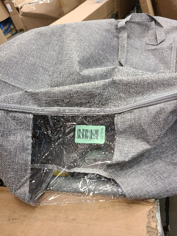 Photo 1 of 70L Large Storage Bags, Folding Moving Comforter Blanket Storage Bags Closet Organizers and Storage Containers with Strong Handles&Zippers Clear Window for Clothes Bedding Pillow, Grey