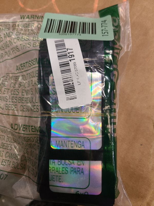 Photo 1 of 100 Pieces Smell Proof Mylar Bags, Holographic Packaging Bag, Resealable Odor Foil Pouch Zipper Bags with Clear Window for Food Storage and Lipgloss, Jewelry Lash (Black, 2.4 x 3.9 Inch)