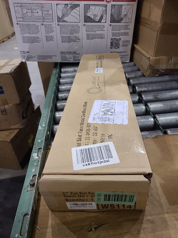 Photo 1 of 2 Inch Cordless Room Darkening Faux Wood Blind - 23" W x 64" L - White, Over 1,000 Custom Sizes Starting at 18.97, Inside or Outside Mount, Venetian Shades for Interior Windows by Lumino