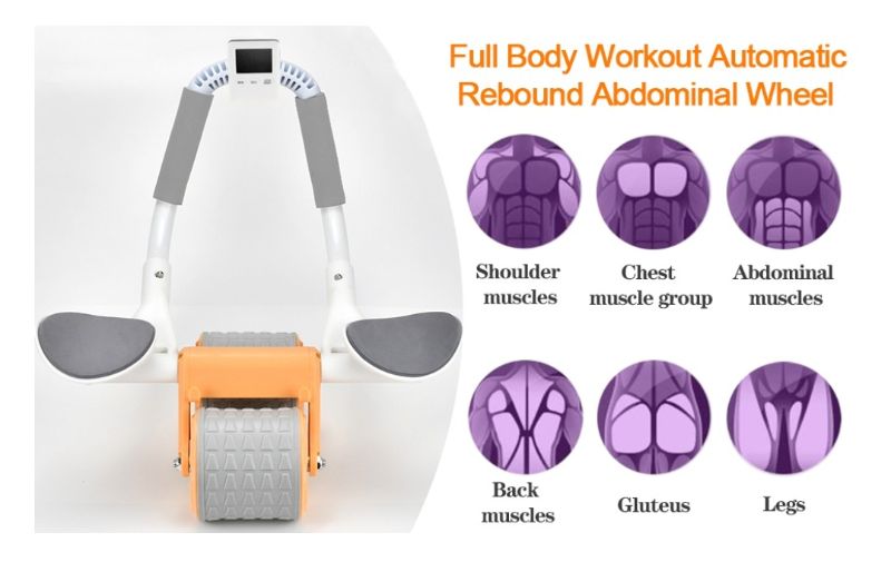 Photo 1 of 2025 New Ab Roller Wheel with Knee Mat &Timer, Automatic Rebound Abdominal Wheel, Ab Abdominal Exercise Roller with Elbow Support, Abs Workout Equipment Ab Exercise Roller for Women Men (orange