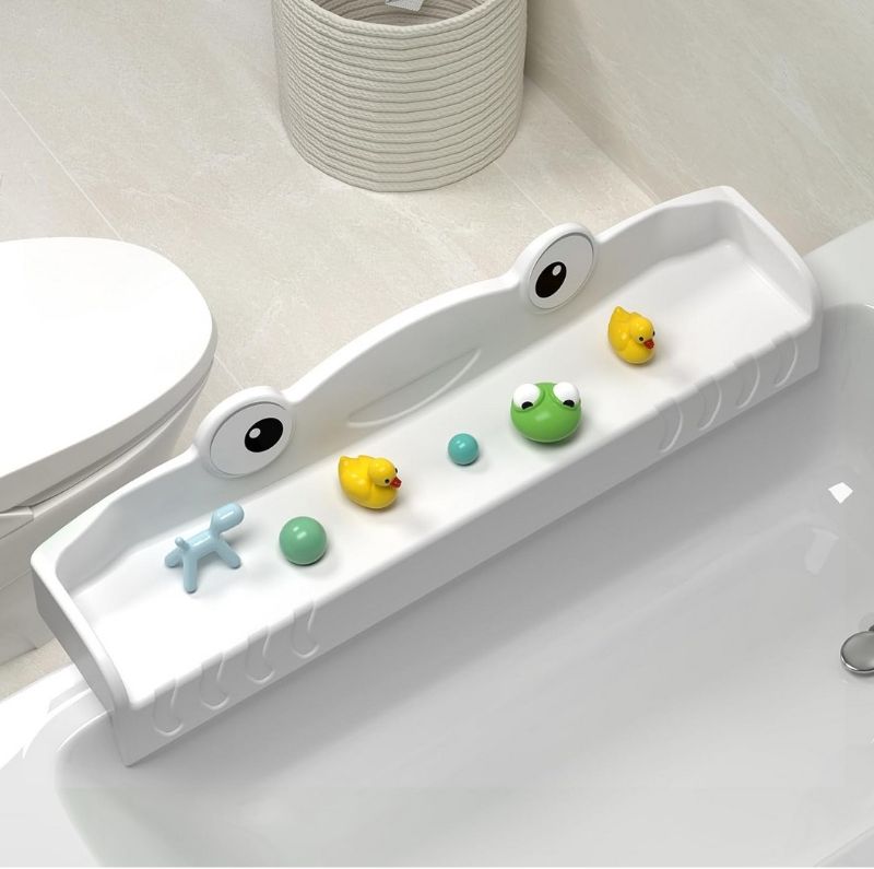 Photo 1 of  Splash Guard for Bath Tub-Bathtub Caddy Tray with Play Shelf-Bathtub Shelf Over Tub for Kids' Toy-Bathroom Toy Organizers and Storage-Bath Side Table Toy Holder for Kid Baby Toddlers light Grey 