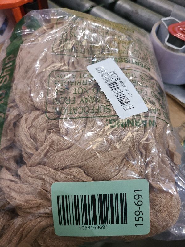 Photo 1 of 2 Pack 120 Inch Nude Cheesecloth Table Runner Boho Rustic Gauze Sheer Romantic 10 FT Long Cheese Cloth Table Runner for Bridal Baby Shower Wedding Party Birthday Holiday Home Easter Decor