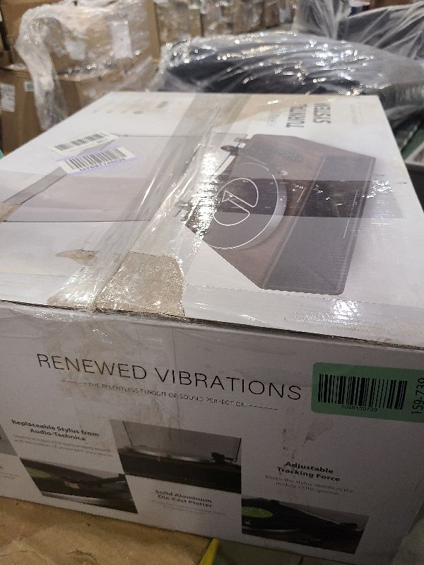 Photo 1 of 1 by ONE High Fidelity Belt Drive Turntable with Built-in Speakers, Vinyl Record Player with Magnetic Cartridge, Bluetooth Playback and Aux-in Functionality, Auto Off