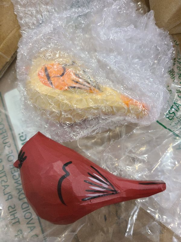 Photo 1 of 2 PCS Small Cardinal Figurines, Loving Cardinals Present for Couple, Carved Bird Figurine Decor for Home and Outdoor Display