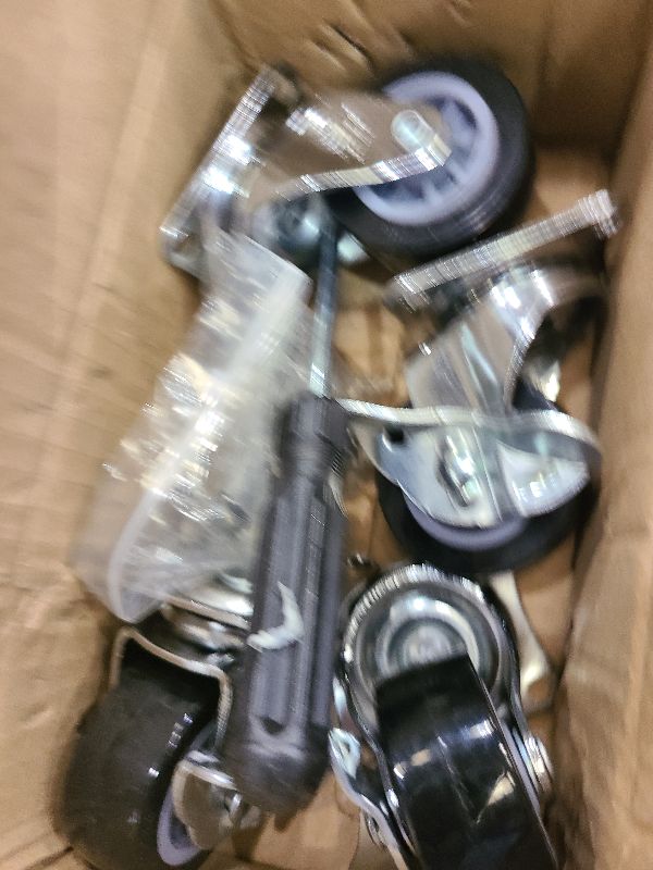 Photo 1 of 2" Casters Set of 4 Heavy Duty, Excellent Locking Casters Polyurethane (PU) Wheels, Swivel Plate Castor Wheels for Cart, Furniture, Workbench (Free Screws and Screwdriver)