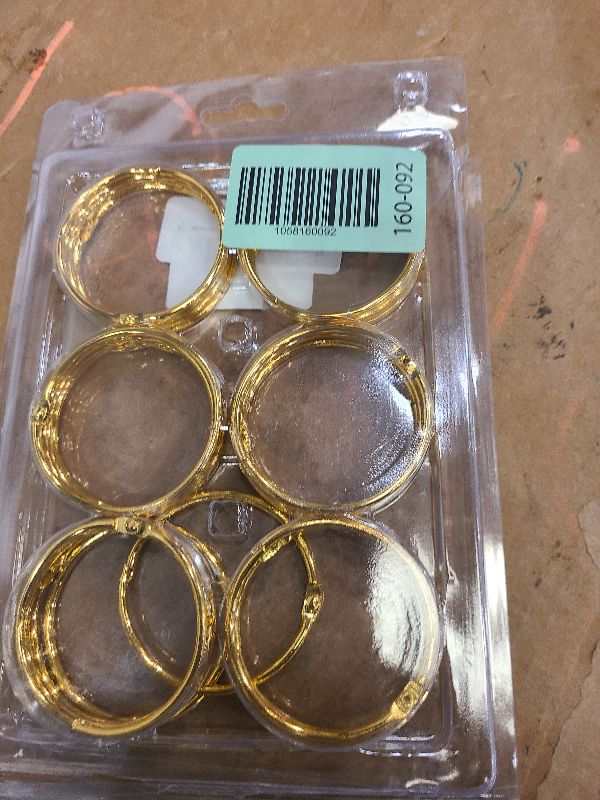Photo 1 of 24 Pack Shower Curtain Rings,Rust Proof Shower Curtain Hooks for Bathroom,Circular Decorative Shower Curtain Rings and Hooks for Shower Rod,Metal Rings for Shower Curtain,Loose Leaf Rings(Gold)