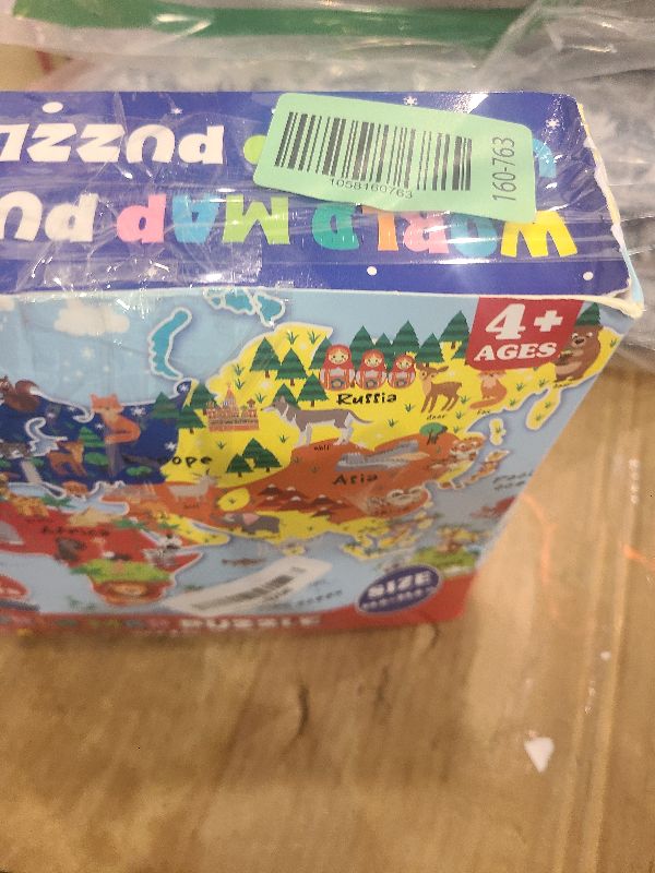 Photo 1 of 2 Sets Floor Puzzles World and United States Map Puzzles with Poster World and US Geography Jumbo Round Puzzle for Kids 4-8 Geography Educational Learning Toys Christmas Birthday Gift 70 Pcs