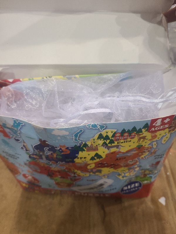 Photo 1 of 2 Sets Floor Puzzles World and United States Map Puzzles with Poster World and US Geography Jumbo Round Puzzle for Kids 4-8 Geography Educational Learning Toys Christmas Birthday Gift 70 Pcs