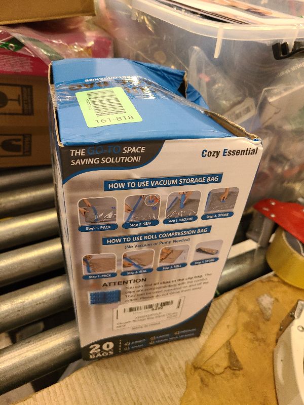 Photo 1 of 20 Pack Vacuum Storage Bags, Space Saver Bags (4 Jumbo/4 Large/4 Medium/4 Small/4 Roll) Compression for Comforters and Blankets, Sealer Clothes Storage, Hand Pump Included