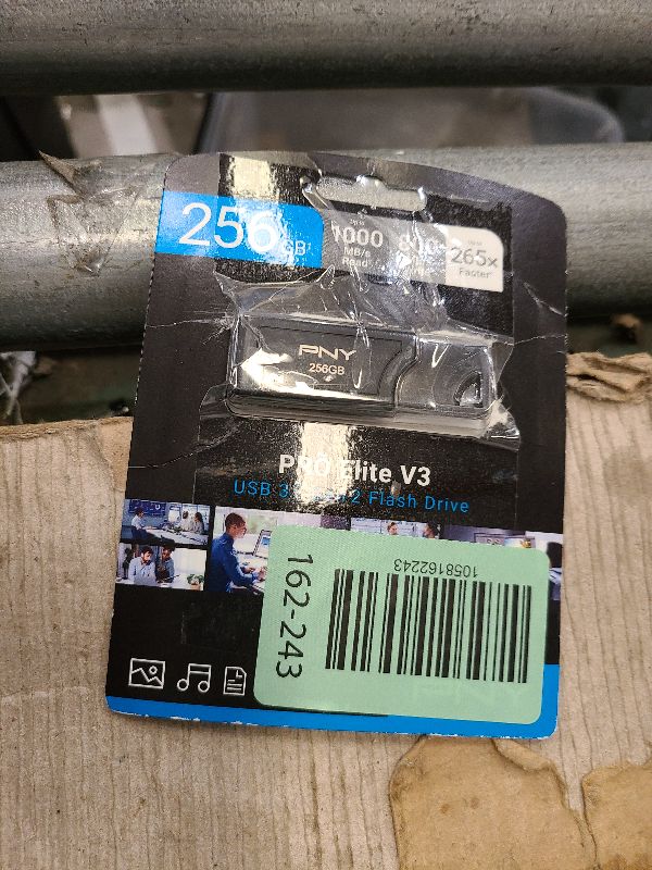 Photo 1 of 256GB PNY PRO Elite V3 USB 3.2 Gen 2 Flash Drive – Up to 1000MB/s Read, Up to 800MB/s Write, Extreme Performance for Professional Data Storage and Transfers, Premium Metal Design, Type-A Connector