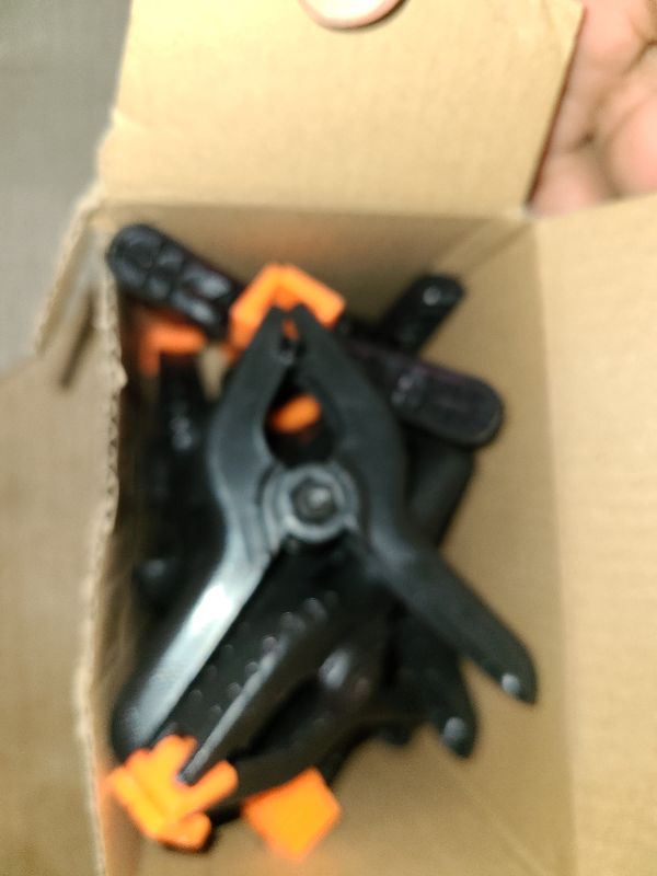 Photo 1 of 12 Pack Plastic Spring Clamps, 3.5inch Small Heavy Duty Clips for Crafts, Backdrop Stand, Woodworking, Photography Studios (Black)