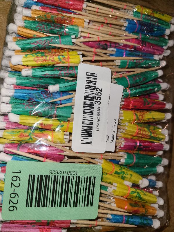 Photo 1 of [200 Pcs] Cocktail Drink Umbrella Picks Toothpicks - Colorful Paper Toothpicks Cocktail Umbrellas for Luau Parasols Hawaiian Tiki Party Decorations