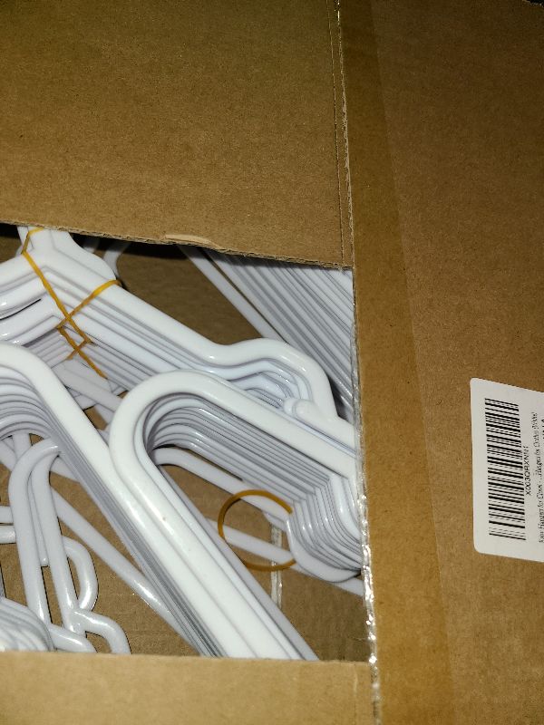 Photo 1 of 100 Pack White Kids Hangers 11.6 Inch - Baby Clothes Hangers for Toddler & Child, Durable Plastic Children's Hangers for Closet, Pants, Coats, Skirts (Non-Slip, Space-Saving)