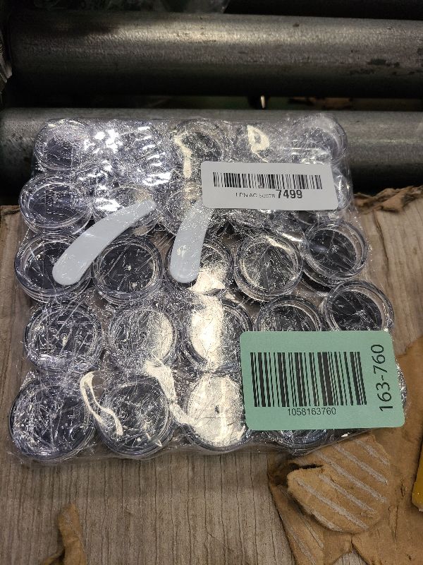 Photo 1 of 25PCS 3 Gram Sample Containers, 3ml Empty Jars with Lids, Small Cosmetic Containers, Mini Sample Jars with 2PCS Mini Spatulas for Make Up, Oils, Lotion, Powder, Paint, Jewelry, Lip Balms(Black Lid)