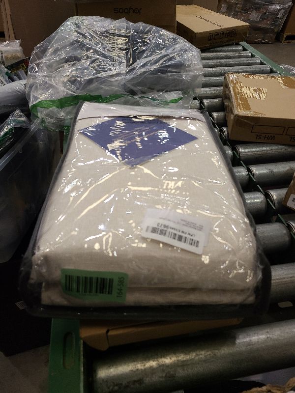 Photo 1 of 100% Blackout Shield Linen Blackout Curtains for Bedroom 108 Inches Long, Back Tab/Rod Pocket Living Room Drapes, Thermal Insulated Blackout Curtains 2 Panels Set, 50" W x 108" L,Cream