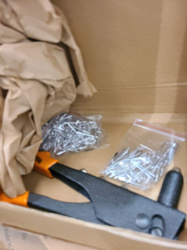 Photo 1 of Meiwaltee Rivet Gun,Professional Pop Rivet Gun Kit with 200Pcs Rivets, 3/32"-1/8"-5/32"-3/16", Heavy Hand Riveter kit Suitable for Metal Work, Gutter, Automotive and Other Common DIY Projects