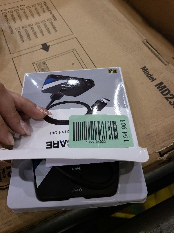 Photo 1 of [Upgrade] HDMI Switch 3 in 1 Out, 4K@60Hz HDMI 2.0 Switch Splitter with 2.6FT Long HDMI Cable, 3-Port HDMI Switcher Selector, Supports 4K 30Hz 3D 1080P HDCP2.2 for PS5 Xbox DVD Player Fire Stick PC