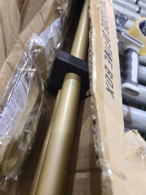 Photo 1 of 2 Pack Heavy Duty 1 Inch Diameter Single Curtain Rods 36-72” Adjustable Window Curtain Rod with Aluminum Alloy Cylindrical Cap Finials, Wall Mount and Ceiling Mount, Light Gold