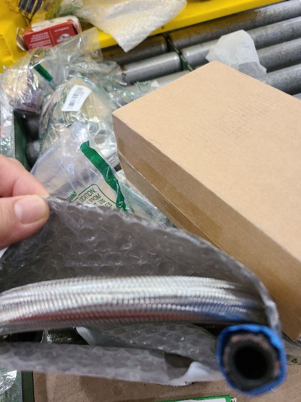 Photo 1 of 3 FT 6AN 3/8" ID Fuel Line Stainless Steel Braided Hose Kit, With 2 pcs AN6 Fitting Universal for Racing Fuel, Gas, Coolant