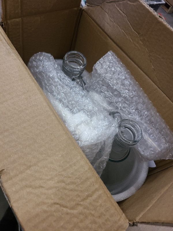 Photo 1 of 2 Pcs Glass Liquid Laundry Detergent Dispenser with Cup Holders, Half Gallon Dispenser for Laundry Room (64 oz. Each), Laundry Detergent Bottles with Pump Dispenser -Includes Labels, Measuring Cups