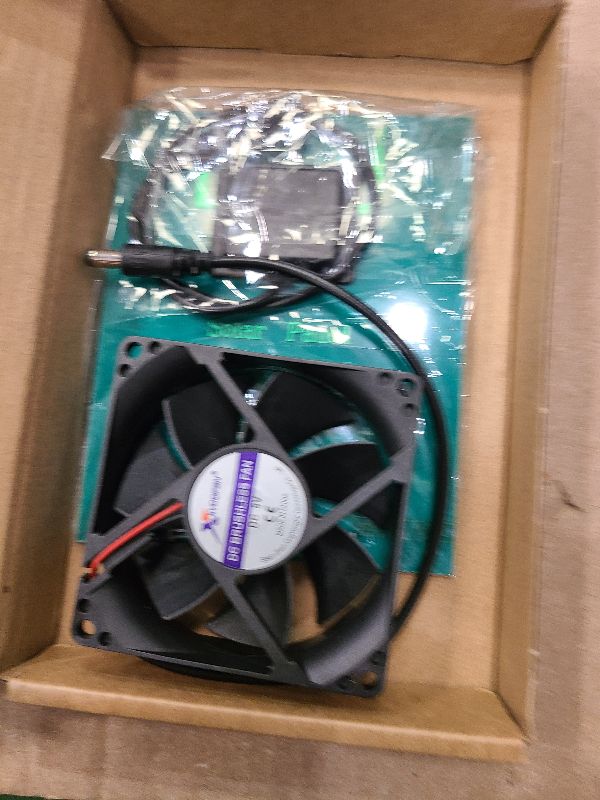 Photo 1 of 2W Solar Panel Exhaust Fan Kit, Air Ventilation Heat Dissipation Tool for Chicken Coops, Greenhouse, Shed, Pet House