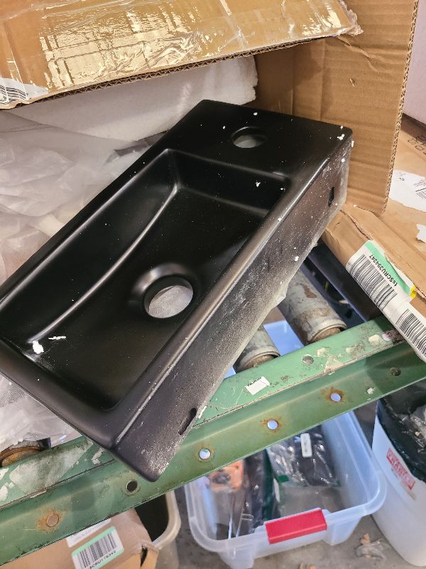 Photo 1 of 18" Ceramic Vanity Sink Top in Matte Black