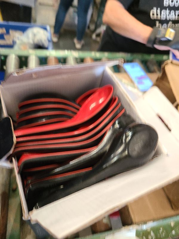 Photo 1 of 100 Pcs Asian Soup Spoon 6.3 Inch Chinese Soup Spoons Japanese Korean Spoon for Miso Soup Pho Ramen Noodle Dumpling Wonton