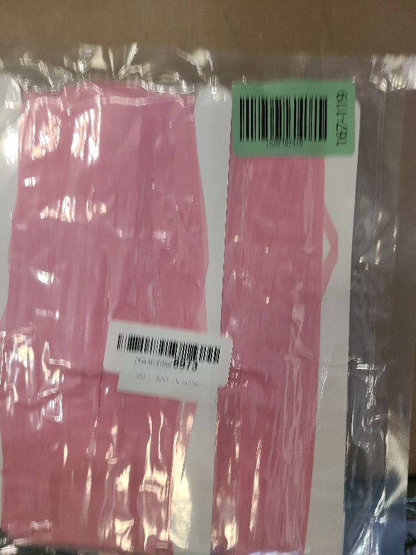 Photo 1 of 2Pack Pastel Pink Metallic Tinsel Foil Fringe Curtains, 3.3 X 8.3ft Pink Party Streamers Backdrop Curtains for Birthday Party Decorations, Halloween Decor, Foil Curtain Backdrop for Bachelorette Party