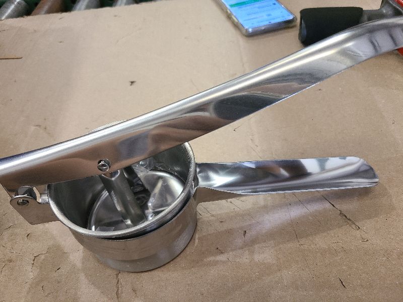 Photo 1 of 2LB Depot Potato Ricer with 3 Interchangeable Discs - Potato Masher Tool - Spaetzle Maker Press and Murukku Maker - Mash Kitchen Gadget Ricer for Making Puree and Baby Food - Silver