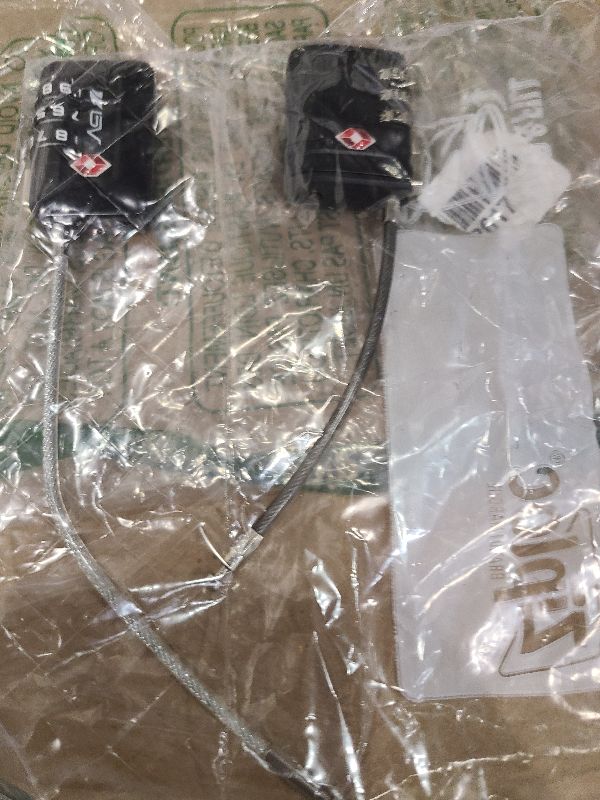 Photo 1 of 2 Pack TSA Approved Luggage Locks, Cable Travel Lock Alloy, Set Your Own Combination Metal Suitcase Zipper Padlock, 3-Digit Long Shackle Padlocks for Gym Locker, Golf Bag, Case Anti Theft-Black
