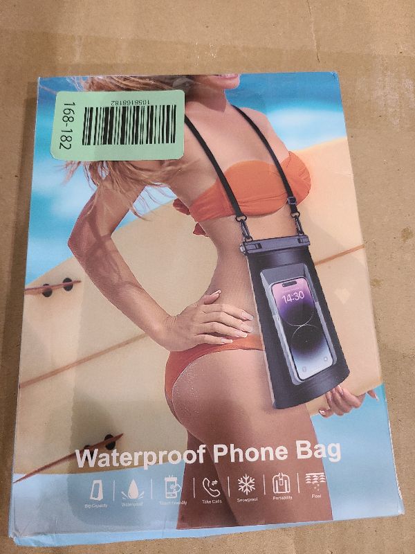 Photo 1 of 2L Waterproof Phone Pouch for Cruise Essentials 2025, Waterproof Bag Floating for Beach Vacation Essentials Cruise Ship, IPX8 Large Crossbody Dry Bag for iPhone 16 15 14 13 12 11 Pro Max Galaxy Black