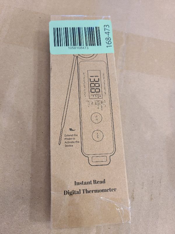 Photo 1 of 0.5 Sec Instant Read Meat Thermometer for Cooking, Ultra-Fast Digital Food Thermometer with Backlight, ±0.5°F Accuracy, IP67 Waterproof?Auto-Rotate/On/Off–Perfect for Grilling, BBQ, Smoker-Tangerine