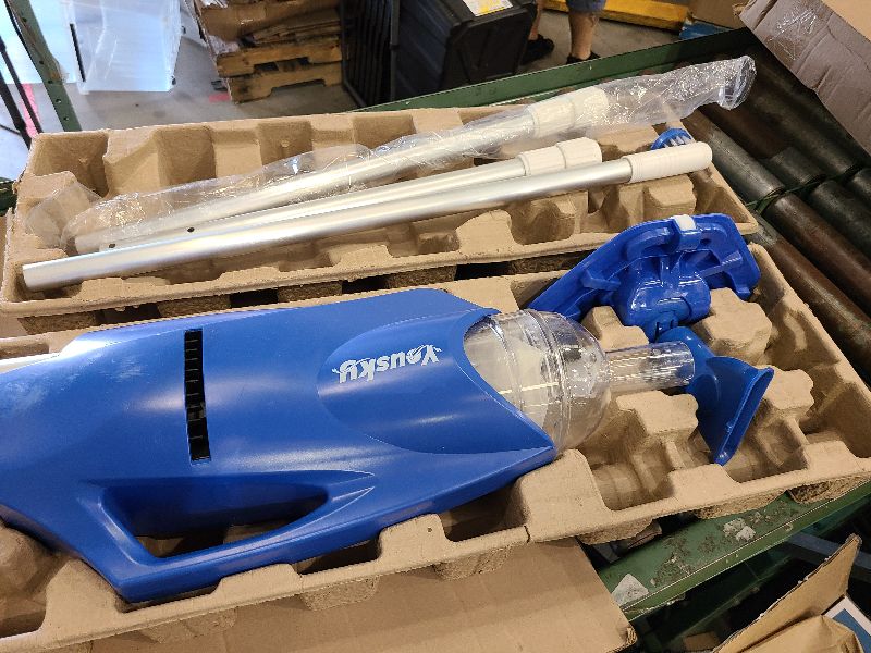 Photo 1 of 2025 Upgraded Handheld Pool Vacuum Cleaner for Above Ground & Inground Pools - Cordless Pool Cleaner w/18.5GPM Suction, Telescoping Pole(20-69in), 2 Brush Heads - Ideal for Spas & Hot Tubs