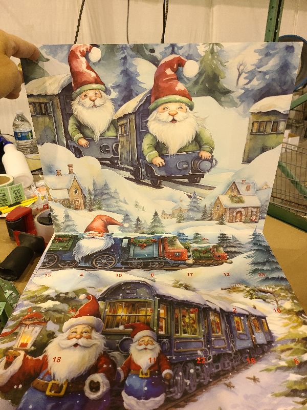 Photo 1 of 2025 Gnome Christmas Advent Calendar - 24 Days Countdown To Christmas, 24 Dwarf Decoration Blind Box Countdown Calendar, Contains six light-up dwarf doll collectible toys