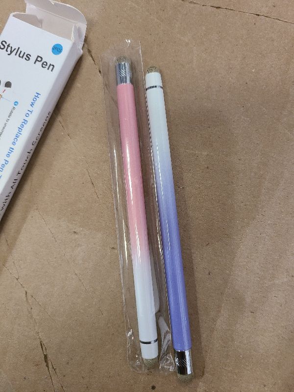 Photo 1 of 2PCS Stylus Pens for Touch Screens,Stylus Pen for iPhone/iPad/Tablet Android/Microsoft Surface,Compatible with Touch Screens(White Pink/White Purple)
