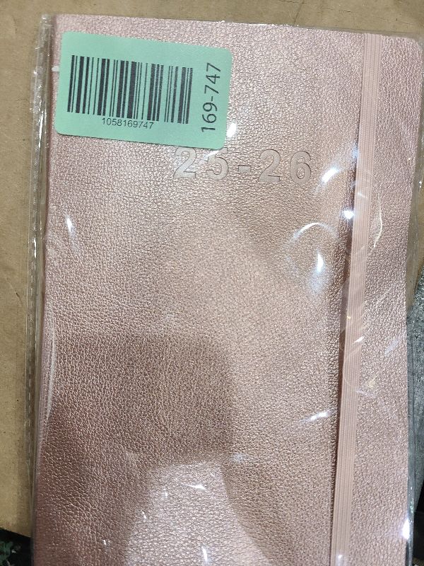 Photo 1 of 2025-2026 Planner - Weekly and Monthly Planner, July 2025 - June 2026, Holidays, Contacts and Notes Pages, Vegan Leather Cover, Elastic Closure, 5.5”x8.25”, Rose Gold