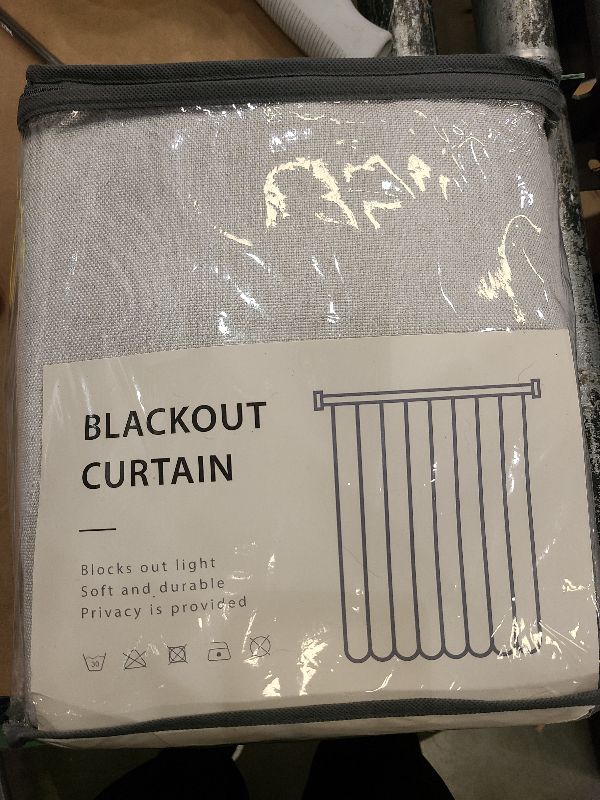 Photo 1 of 100% Blackout Shield Full Blackout Curtains for Bedroom 84 inch Length 2 Panels Set, Clip Rings/Rod Pocket Faux Linen Black Out Curtains for Living Room, Thermal Insulated, 50Wx84L, Beige